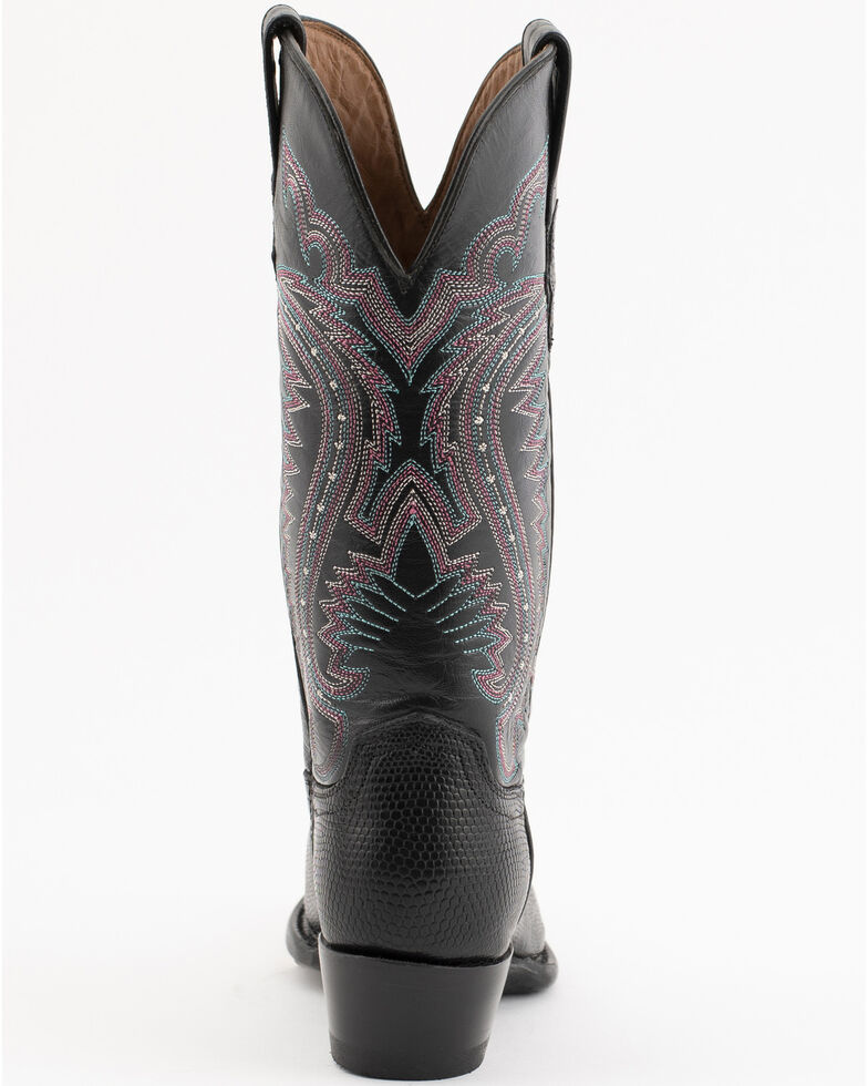 Ferrini Black Lizard Cowgirl Boots - Snip Toe, Black, hi-res
