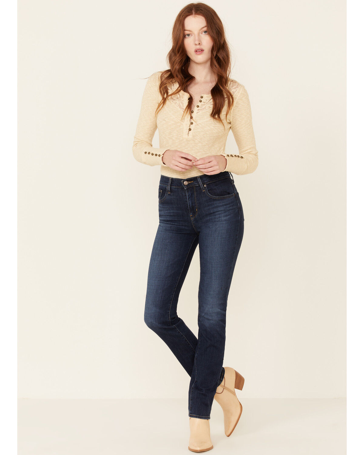Image #1 - Levi's Women's 724 Straight Leg Jeans, Blue, hi-res