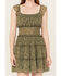 Image #3 - Trixxi Women's Floral Print Sleeveless Mini Dress, Olive, hi-res