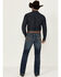 Image #3 - Rock 47 by Wrangler Men's Cowboy Hat Dark Wash Slim Bootcut Stretch Denim Jeans, Dark Medium Wash, hi-res