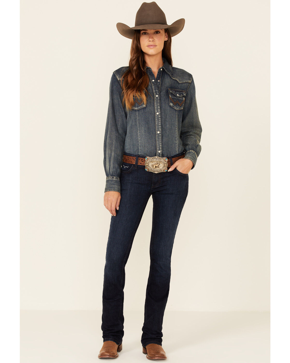 Image #1 - Kimes Ranch Women's Dark Wash Audrey Bootcut Jeans, Blue, hi-res