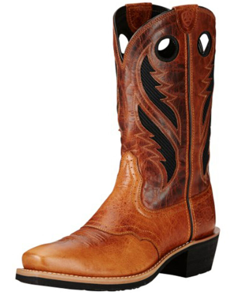 Ariat Men's VentTEK Heritage Roughstock Boots - Square Toe, Tan, hi-res