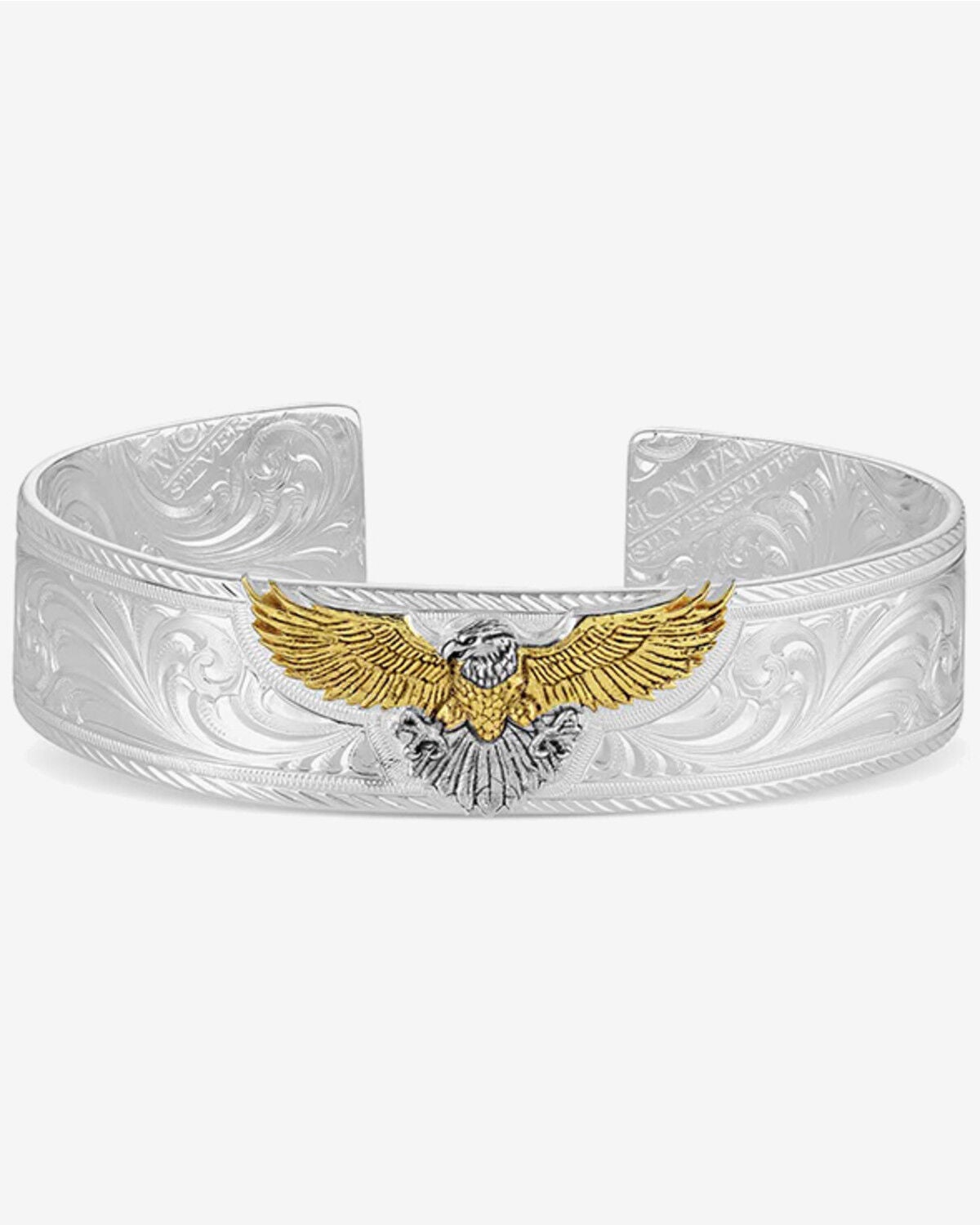 Montana Silversmiths Men's Under Open Skies American Made Cuff Bracelet, Silver, hi-res