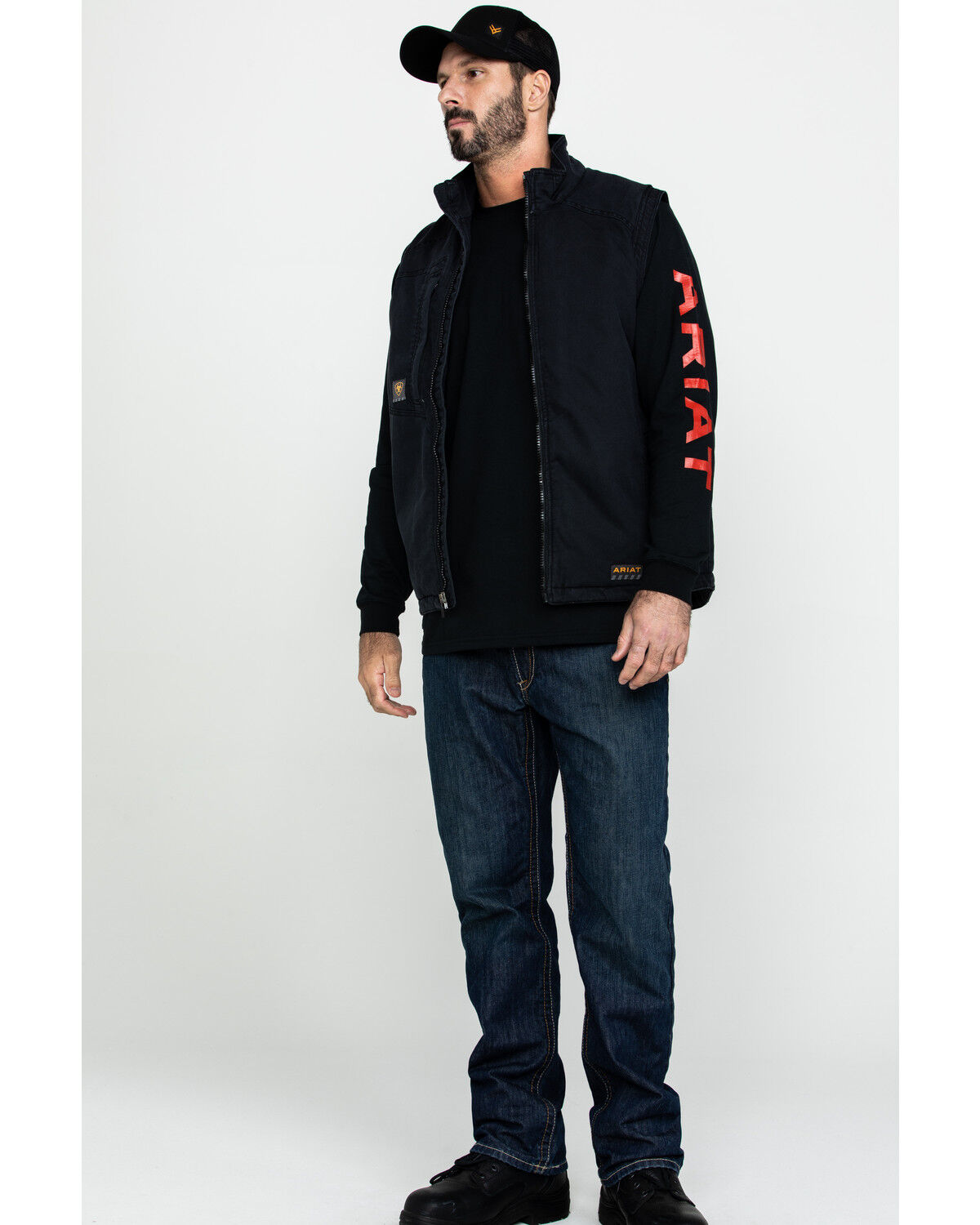 Image #6 - Ariat Men's Rebar Washed Dura Canvas Insulated Work Vest - Big & Tall, Black, hi-res