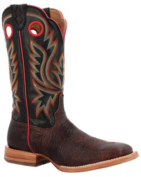 Image #1 - Durango Men's PRCA Collection Shrunken Bullhide Western Boots - Broad Square Toe , Multi, hi-res