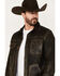 Image #2 - Scully Men's Serape Lined Leather Jacket, Chocolate, hi-res