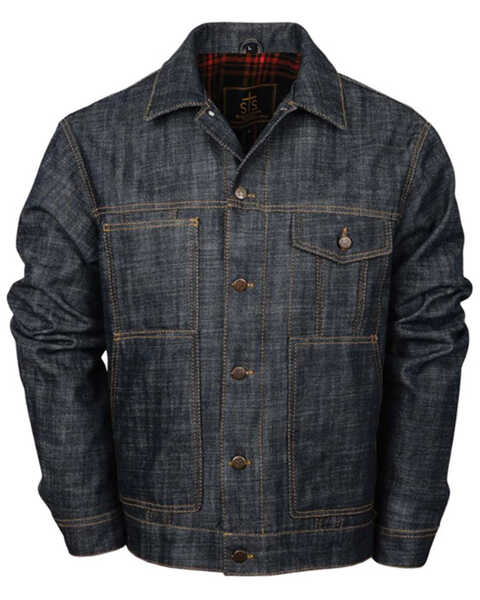 STS Ranchwear By Carroll Men's Quinten Denim Jacket - 4X, Dark Wash, hi-res