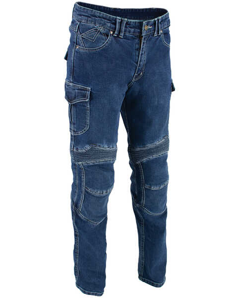Image #1 - Milwaukee Leather Men's 32" Aramid Reinforced Straight Cut Denim Jeans - Big, Blue, hi-res