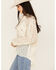 Image #3 - People of Leisure Women's Floral Lace Long Sleeve Button-Down Shirt, White, hi-res