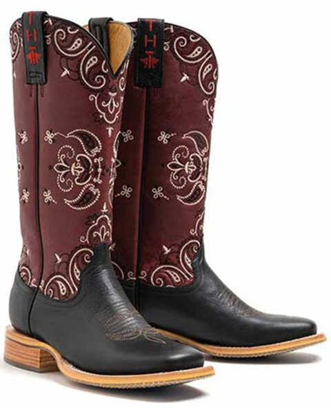 Tin Haul Women's Bandida Western Boots - Broad Square Toe, Black, hi-res