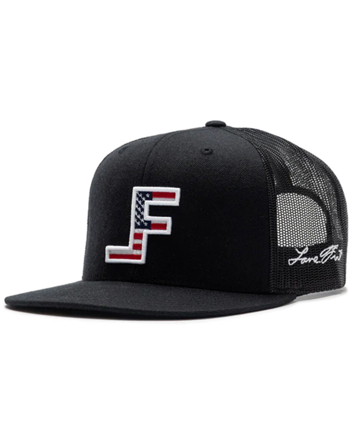 Image #1 - Lane Frost Men's Patriot American Flag Ball Cap, Black, hi-res