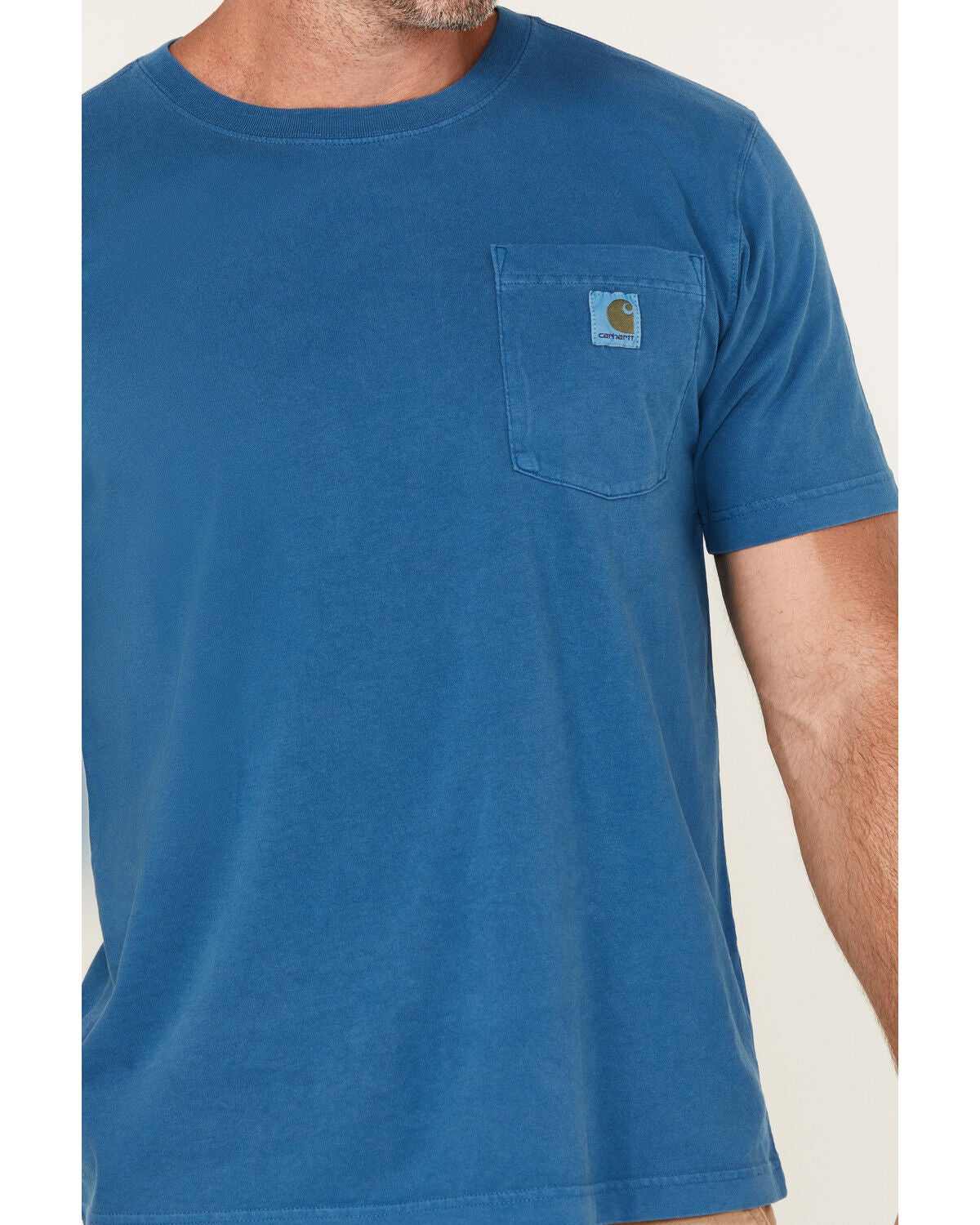 Image #3 - Carhartt Men's Re-Engineered Relaxed Fit Lightweight Short Sleeve Pocket T-Shirt, Dark Blue, hi-res
