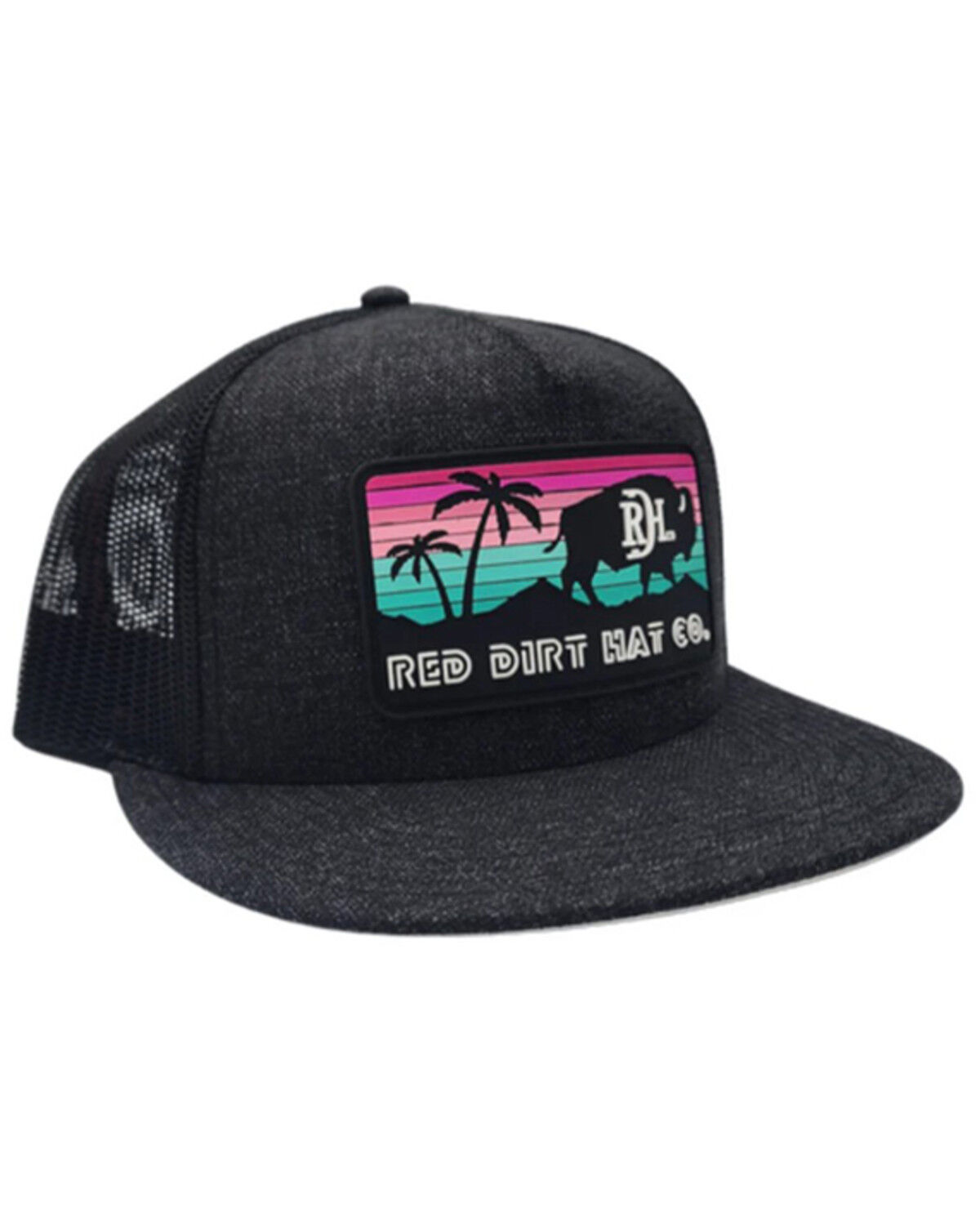 Image #1 - Red Dirt Hat Men's Miami Vice Logo Patch Ball Cap, Black, hi-res
