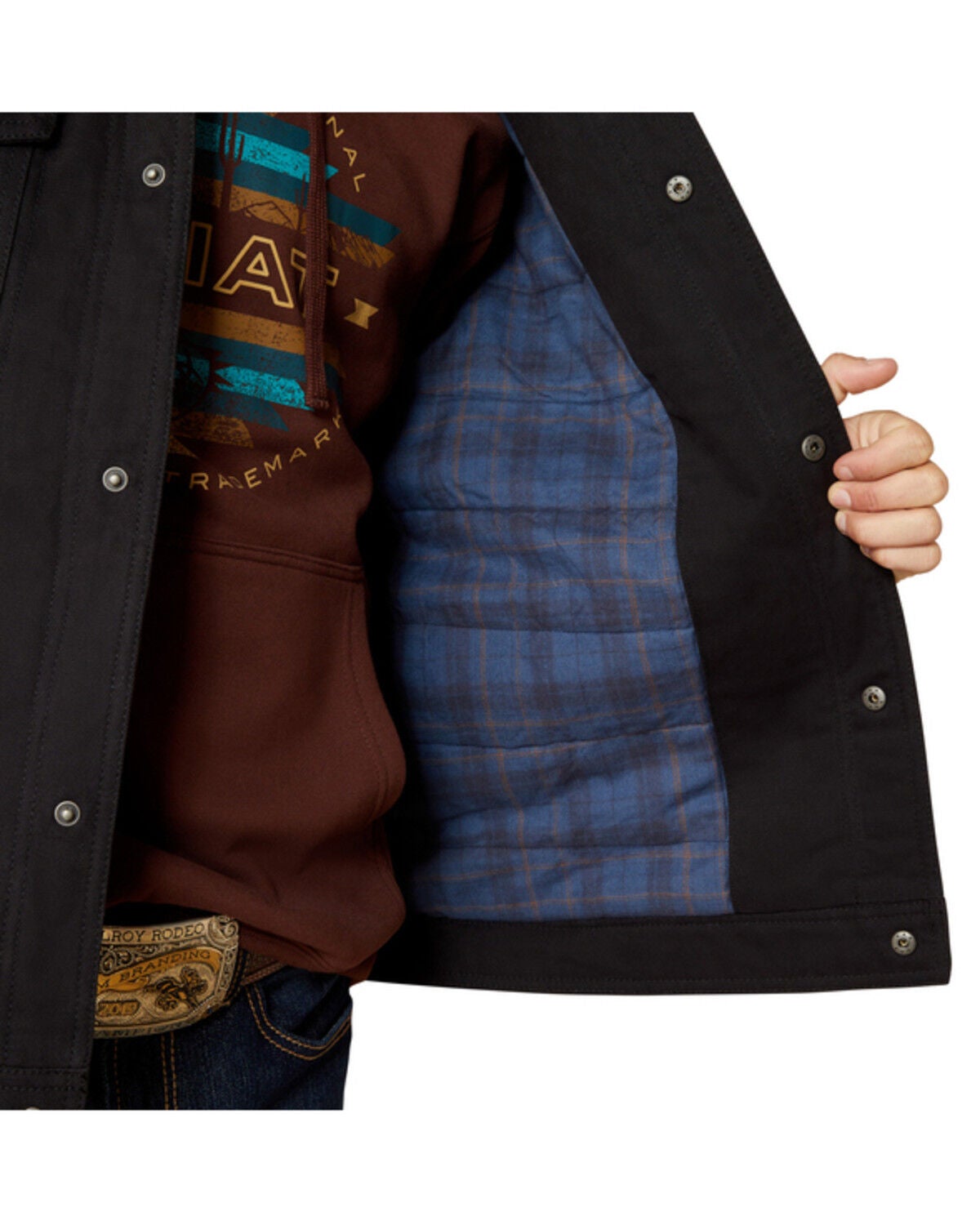 Image #2 - Ariat Men's Canvas Rancher Vest, Black, hi-res