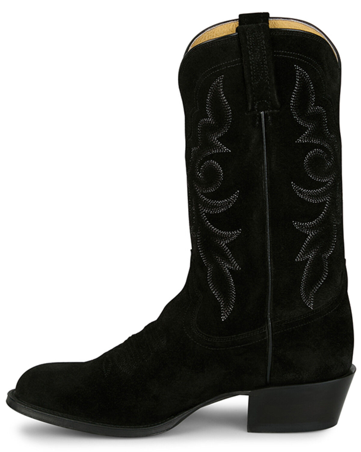 Image #3 - Tony Lama Men's Plano Suede Western Boots - Round Toe, Black, hi-res