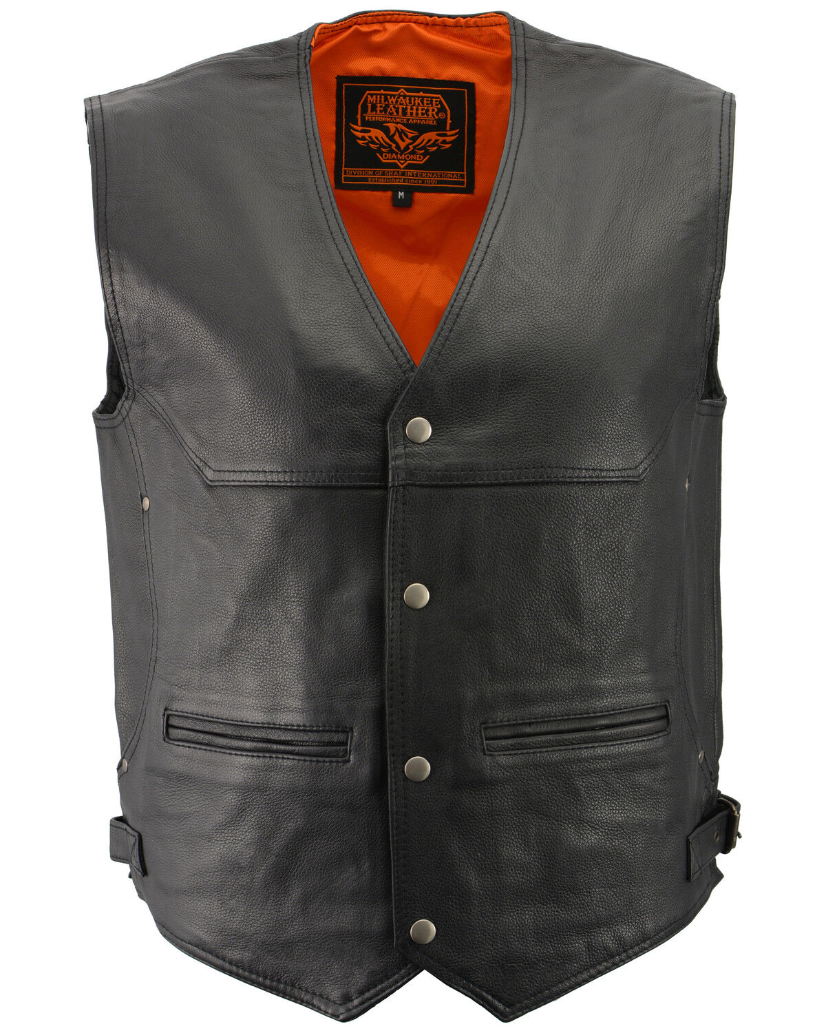 Image #1 - Milwaukee Leather Men's Deep Pocket Vest - Big 4X, Black, hi-res