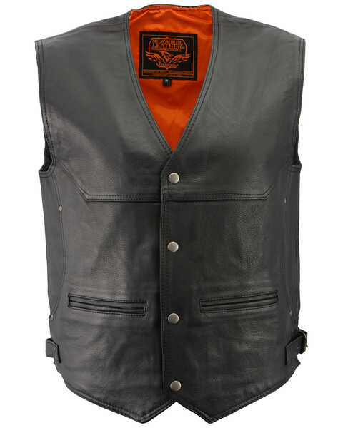 Milwaukee Leather Men's Deep Pocket Vest - Big 4X , Black, hi-res