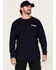 Image #2 - Wrangler Men's FR Skull Logo Long Sleeve Work Shirt, Navy, hi-res