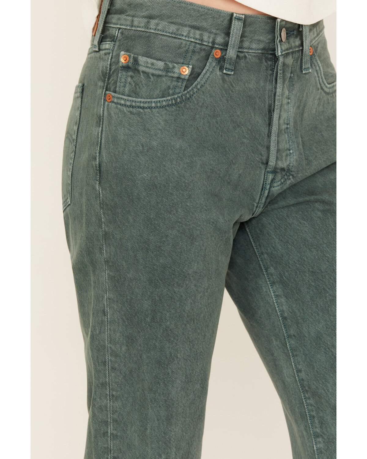 Image #2 - Levi's Premium Women's 501® Original Cropped Jeans, Green, hi-res