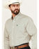 Cinch Men's Geo Print Stretch Long Sleeve Button-Down Western Shirt, White, hi-res