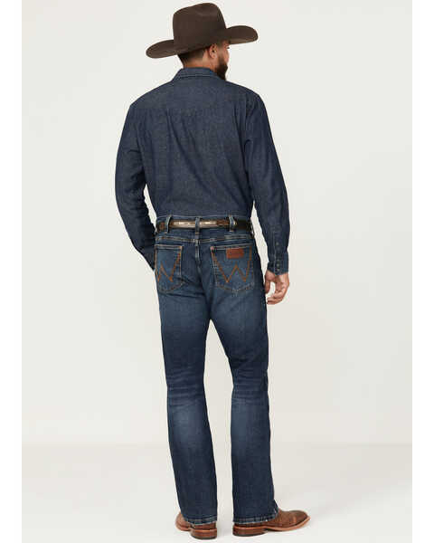 Image #3 - Wrangler Retro Men's Elwick Dark Wash Slim Bootcut Stretch Denim Jeans - Tall , Dark Wash, hi-res