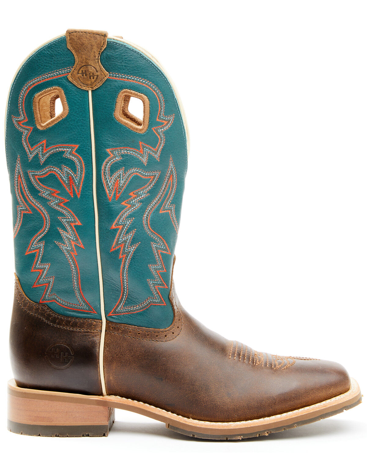Image #2 - Double H Men's Elliott Western Boots - Broad Square Toe, Brown, hi-res