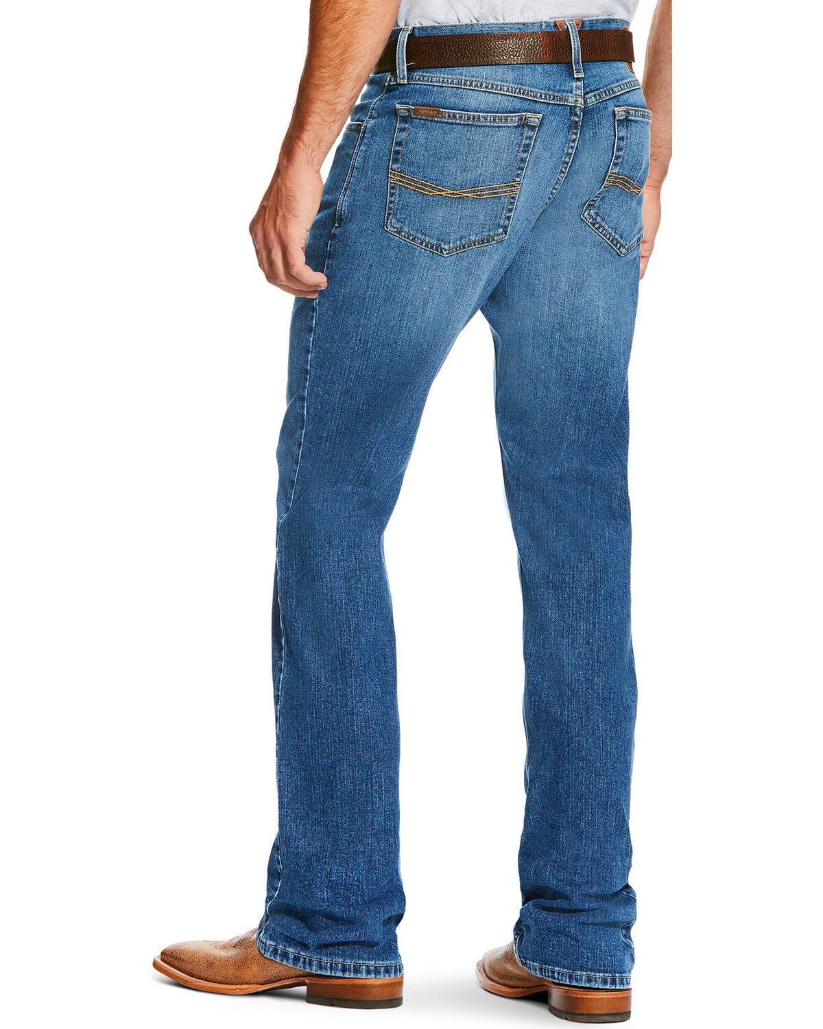 Ariat Men's M2 Relaxed Stretch Legacy Bootcut Stretch Denim Jeans, Blue, hi-res