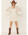 Image #2 - Honey Creek By Scully Women's Lace Crochet Long Sleeve Mini Dress, Ivory, hi-res