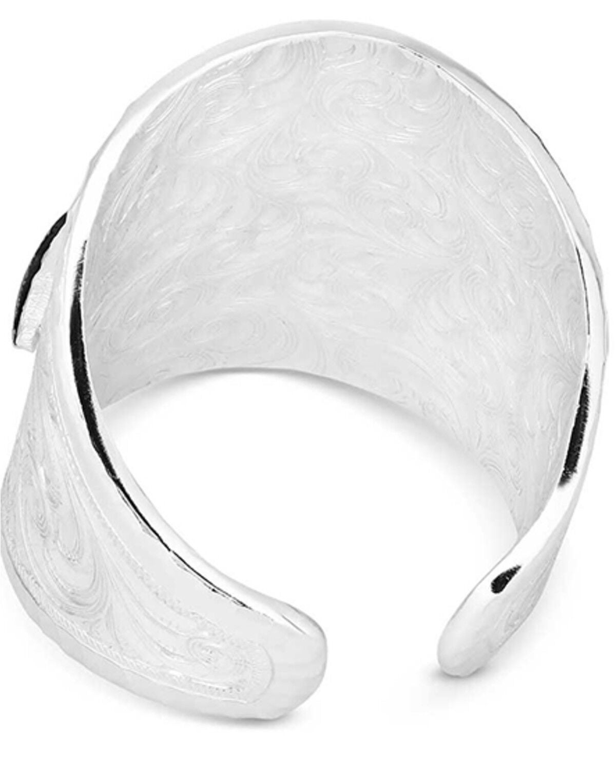 Image #2 - Montana Silversmiths Women's Out West Ring with Longhorn, Silver, hi-res