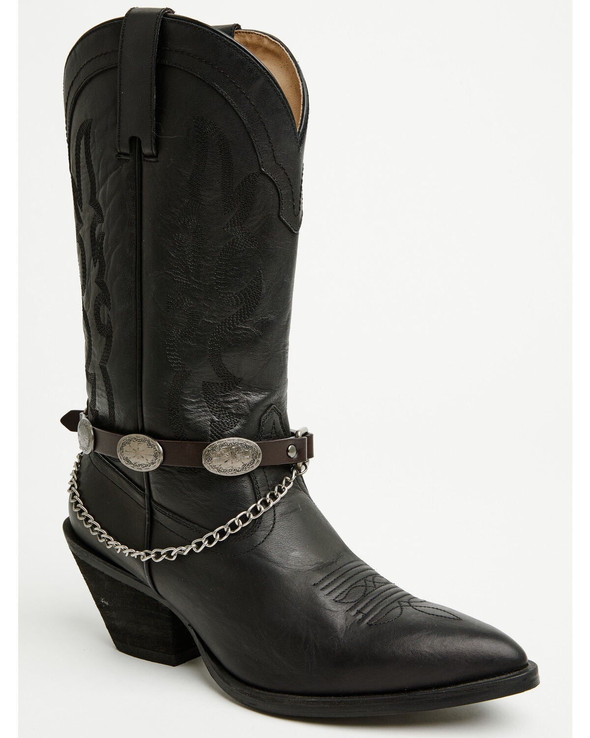 Image #1 - Shyanne Women's Concho Boot Bracelet with Chain, Black, hi-res