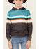 Image #3 - Hooey Boys' Serape Striped Hooded Sweatshirt , Black, hi-res