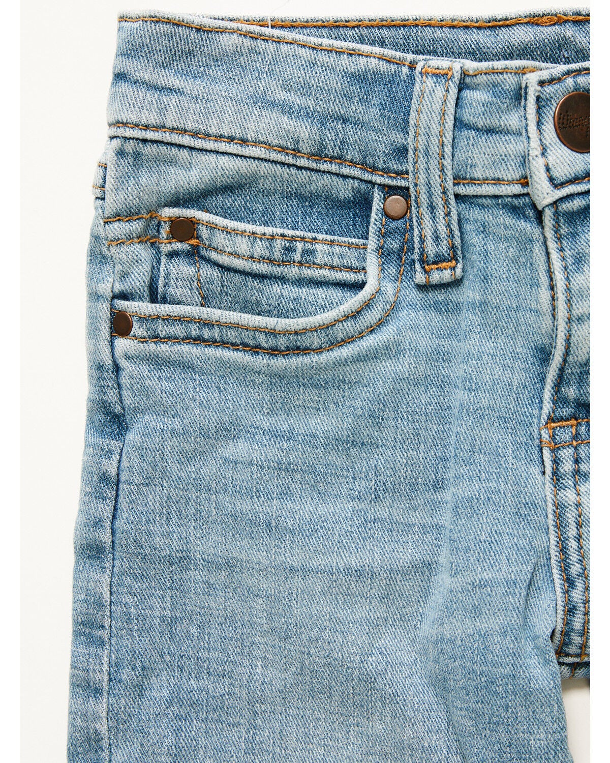 Image #4 - Wrangler Toddler Girls' Kelsey Light Wash Bootcut Stretch Denim Jeans, Light Wash, hi-res