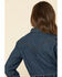 Image #5 - Wrangler Women's Dark Wash Long Sleeve Pearl Snap Denim Western Shirt, Blue, hi-res