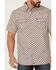 Image #3 - Moonshine Spirit Men's Sparky Medallion Geo Print Short Sleeve Snap Western Shirt , Burgundy, hi-res