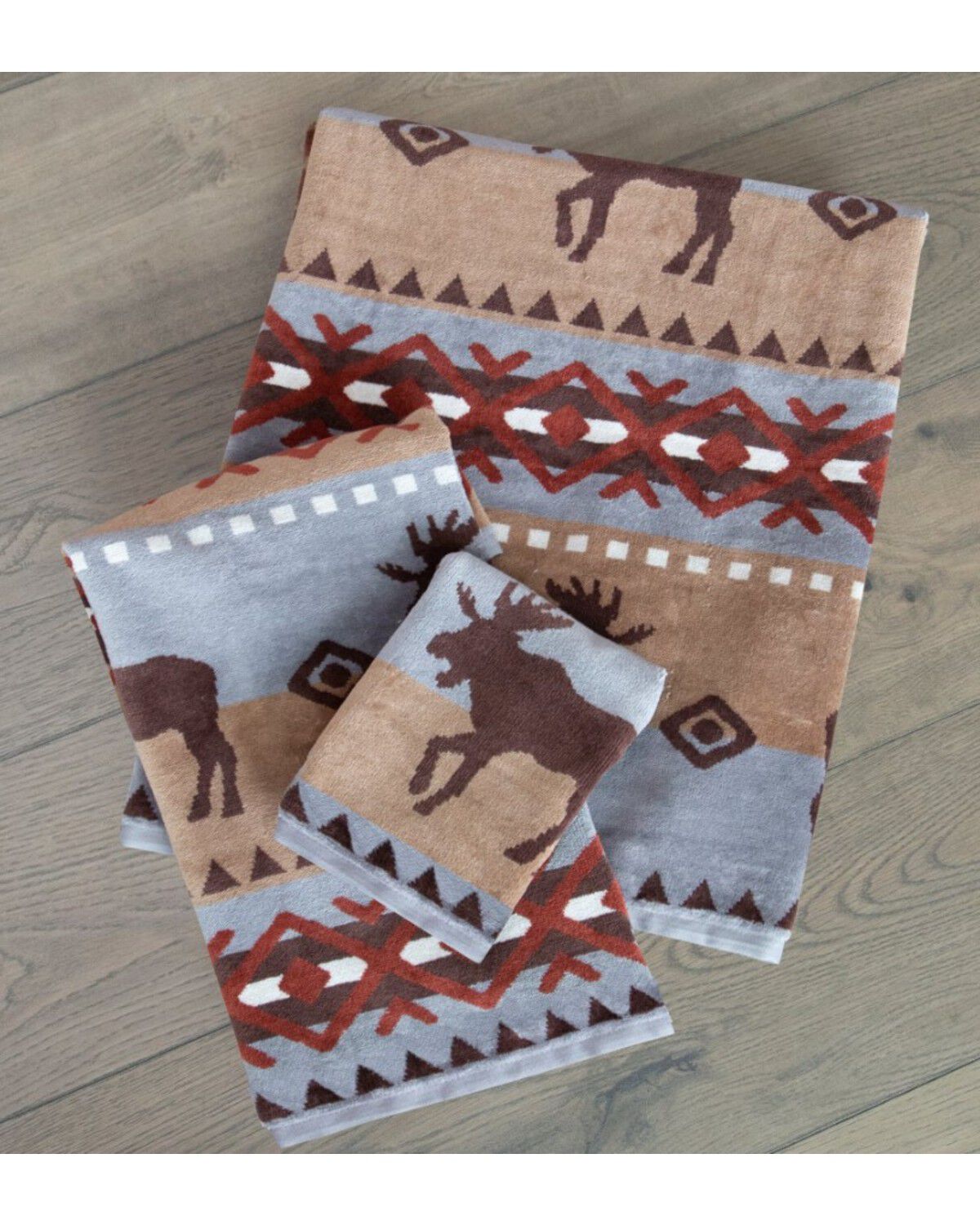 Image #1 - Carstens Home Moose Towel Set - 3 Piece, Multi, hi-res