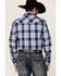 Image #4 - Roper Men's Royal Blue Large Plaid Long Sleeve Pearl Snap Western Shirt , Blue, hi-res