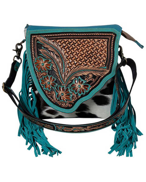 Myra Bag Women's Braynette Prairie Concealed Carry Crossbody Bag , Turquoise, hi-res