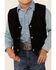 Scully Boys' Boar Suede Vest, Black, hi-res