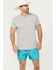 Image #1 - Rock & Roll Denim Men's Caribbean Long Horn Stretch Volley Shorts, Turquoise, hi-res