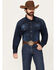 Image #1 - Cinch Men's Denim Long Sleeve Western Snap Shirt, Indigo, hi-res