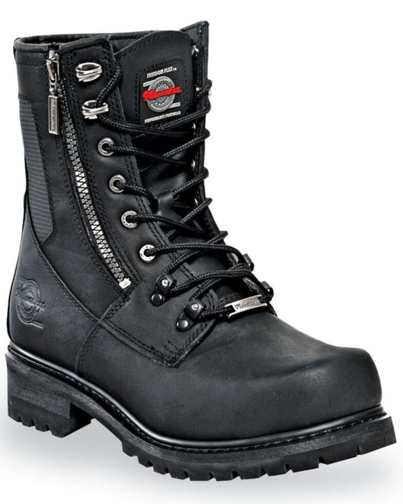 Milwaukee Motorcycle Clothing Co. Men's Trooper Moto Boots - Round Toe, Black, hi-res