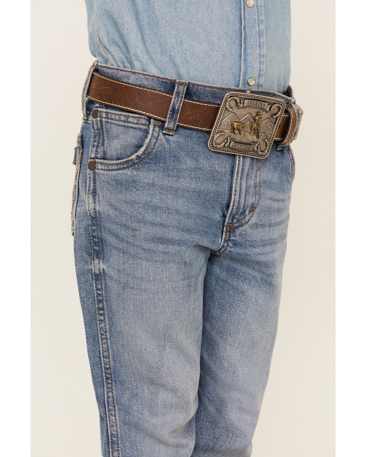 Image #2 - Wrangler Boys' Medium Wash Slim Straight Jeans, Medium Wash, hi-res