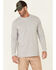 Image #1 - Hawx Men's Solid Light Gray Forge Long Sleeve Work Pocket T-Shirt, Light Grey, hi-res