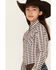 Image #2 - Cruel Girl Girls' Geo Print Long Sleeve Western Snap Shirt , Pink, hi-res