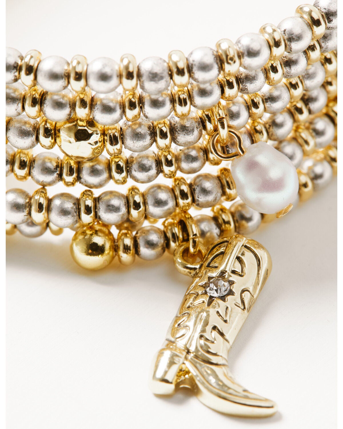 Image #3 - Shyanne Women's Western Muse Cowgirl Charms Wrap Beaded Bracelet, Gold, hi-res