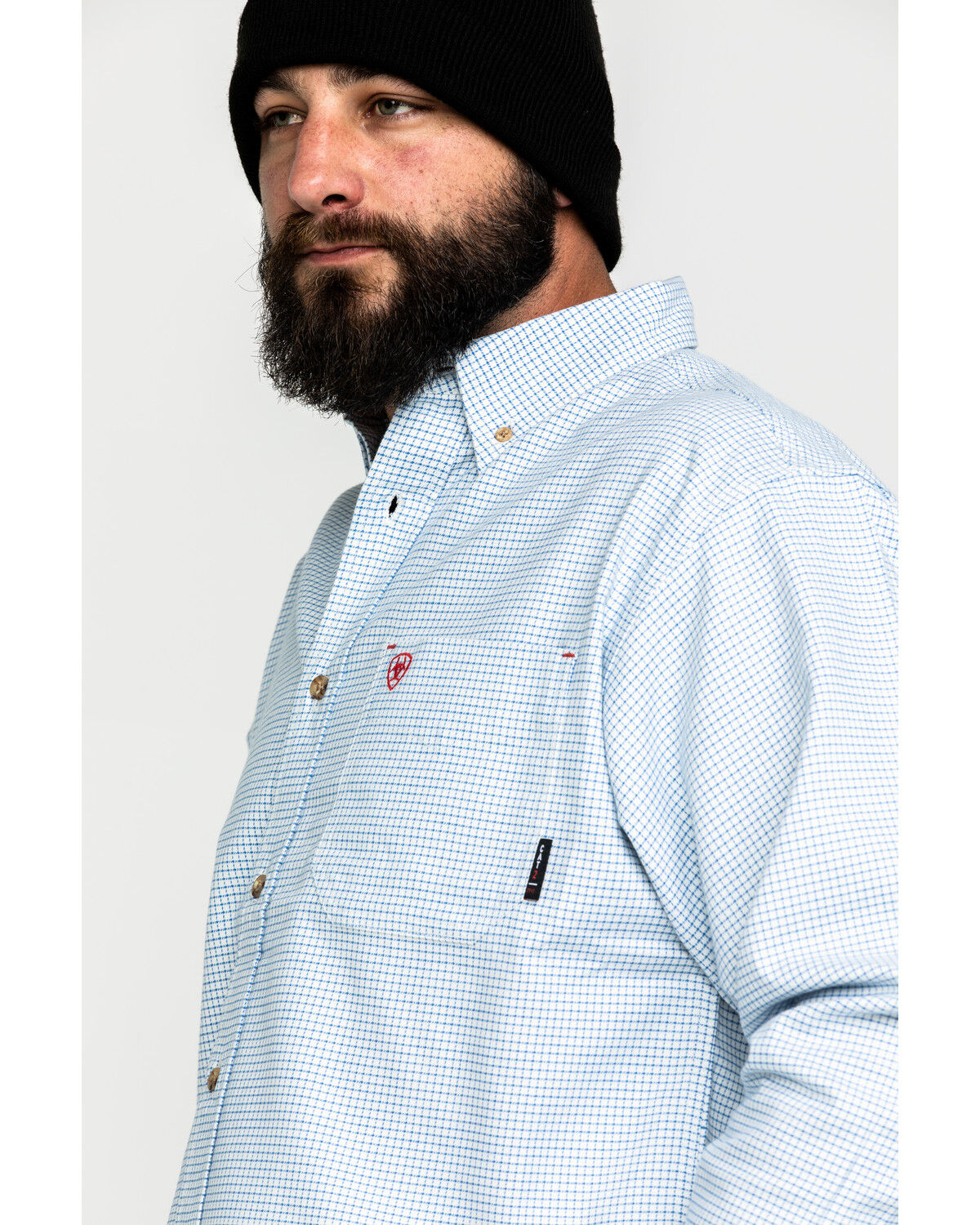 Image #4 - Ariat Men's FR Solid Durastretch Long Sleeve Work Shirt, White, hi-res