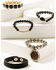 Keep it Gypsy Women's 5-piece Gold & Onyx Beaded Leather Bracelet Set, Black, hi-res