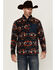 Image #1 - RANK 45® Men's Winston Southwestern Print 1/4 Zip Pullover, Dark Teal, hi-res