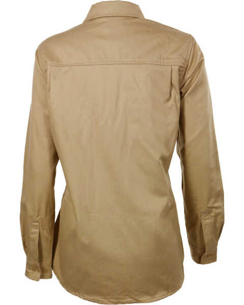 Lapco Women's FR Advanced Comfort Long Sleeve Work Shirt, Beige/khaki, hi-res