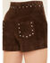 Image #4 - Driftwood Women's High Rise Studded Shorts , Chocolate, hi-res
